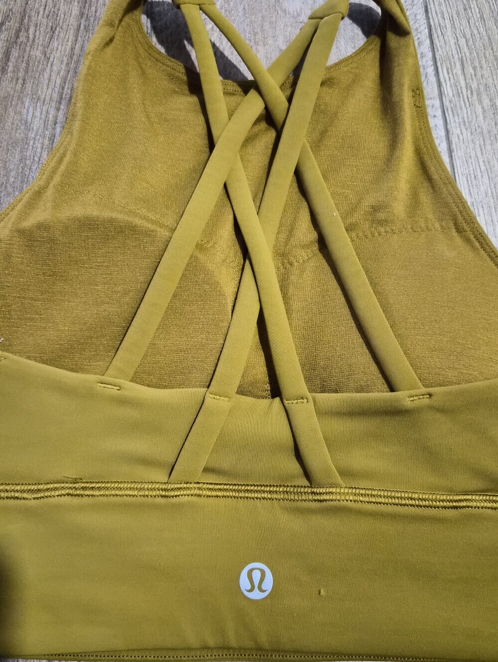 Lululemon Energy High Neck Longline Mustard Yellow Bra Size 4 - Picture 6 of 8
